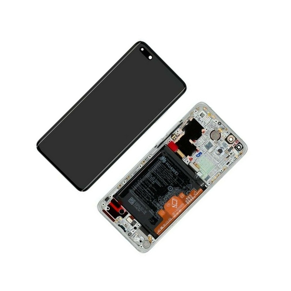 Pantalla Para Huawei Mate 40 Pro con marco Plata y Bateria Original Servicepack