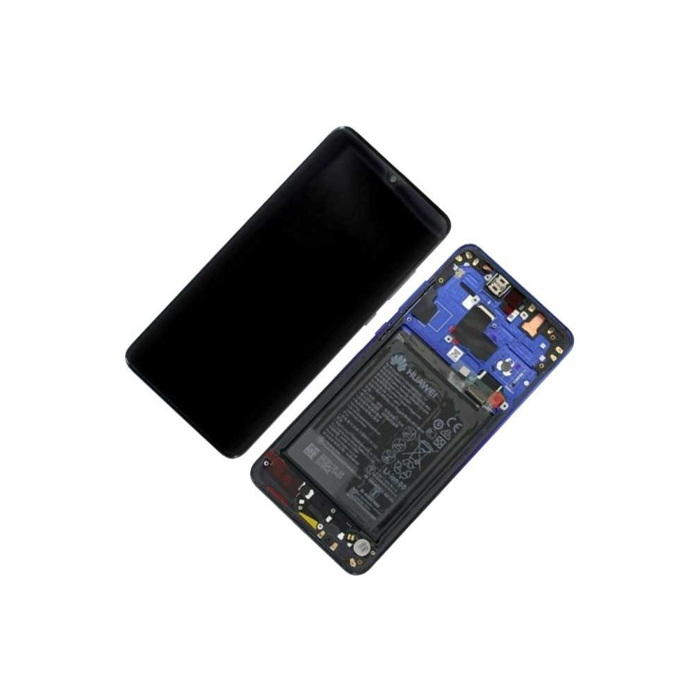 Pantalla para Huawei Mate 20 con marco azul y bateria (Original Servicepack)