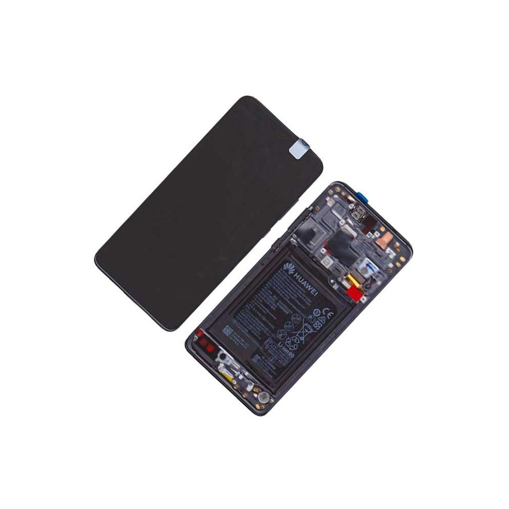 Pantalla para Huawei Mate 20 con marco negro y bateria (Original Servicepack)