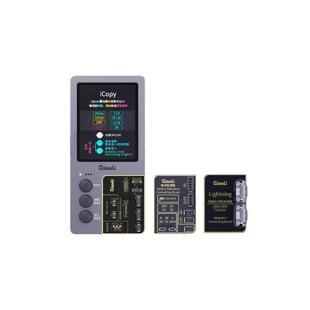ICopy Plus 2.1 Instrumento de Reparacion de Vibrador /Luz /Tactil /Bateria Para Cualquier Modelo de iPhone QianLi /3 in 1