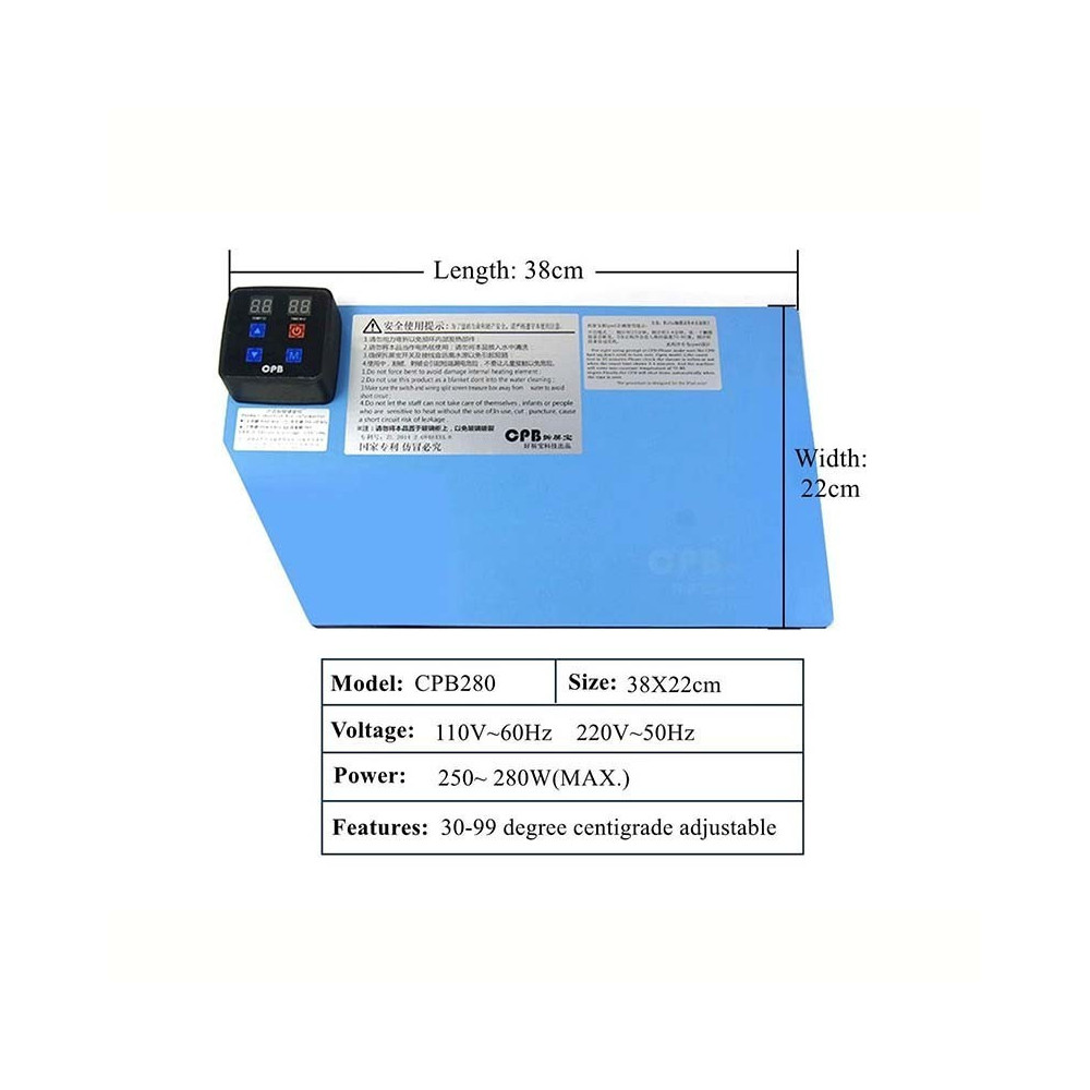 Alfombrilla termica con separador de pantalla para desmontaje de moviles y tablets