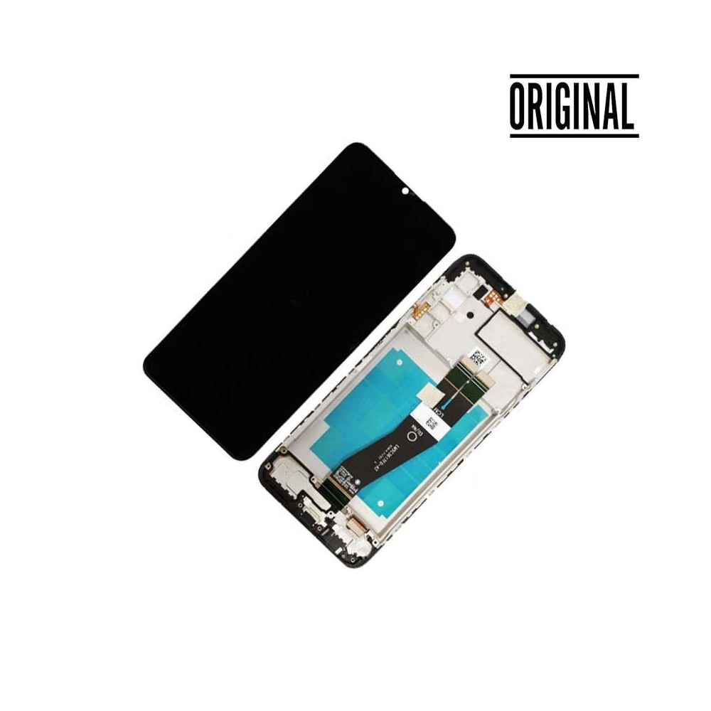 Pantalla para Samsung A03S /A037G Negra .CON MARCO (Vesion: EU) (Original Service Pack)