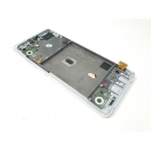 Pantalla para Samsung A51 5G /A516 con Marco Blanco/Plata (Original Service Pack)