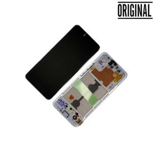 Pantalla para Samsung A90 5G /A908 con Marco Plata/Blanco (Original Service Pack)