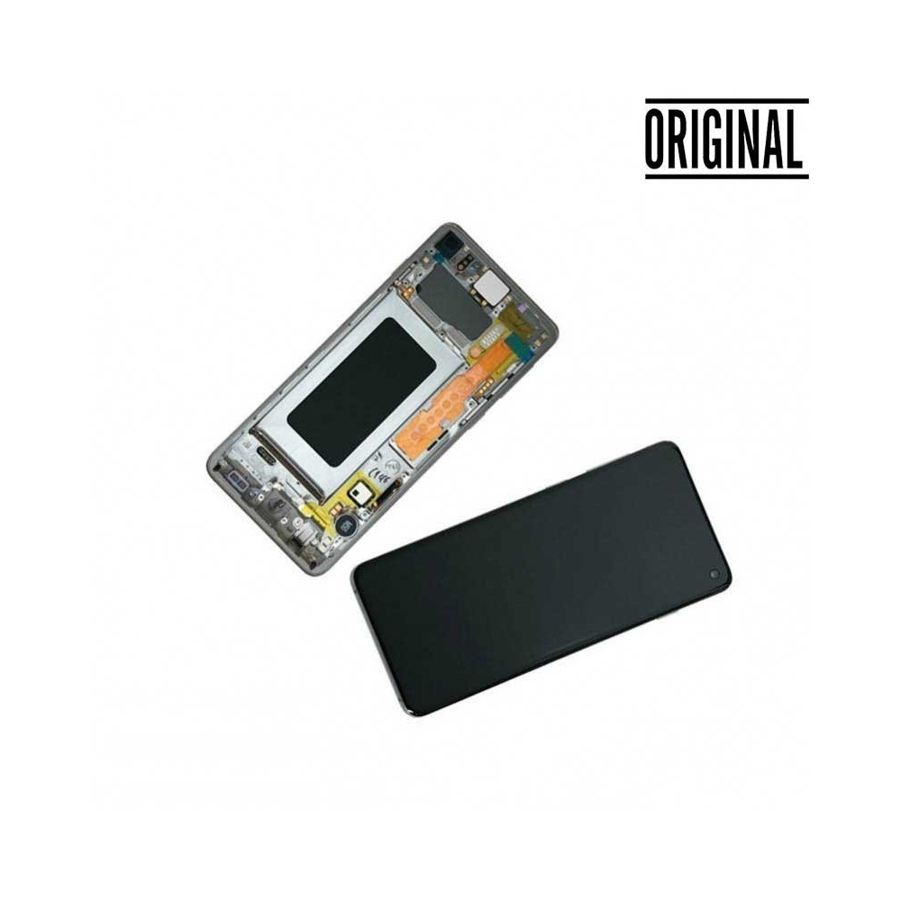 Pantalla para Samsung S10 /G973 Plata/Blanca (Original Service Pack)