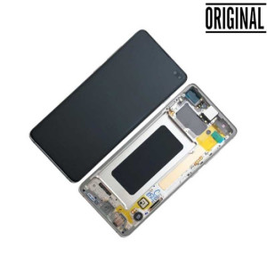 Pantalla para Samsung S10 Plus /G975 Plata/Blanca (Original Service Pack)