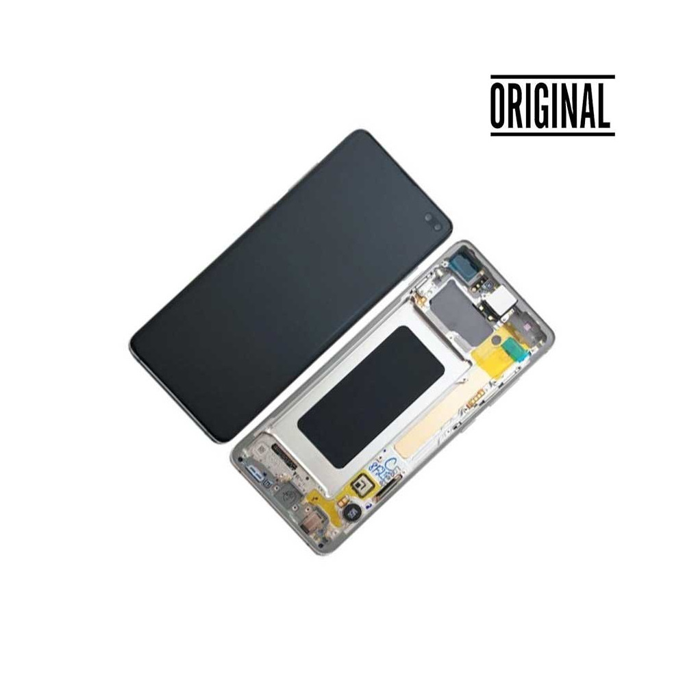 Pantalla para Samsung S10 Plus /G975 Plata/Blanca (Original Service Pack)