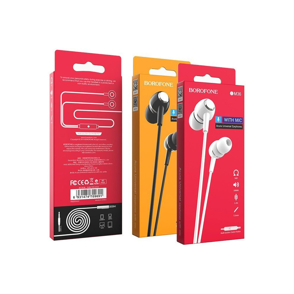 Auricular con microfono incorporado Borofone BM36 Blanco