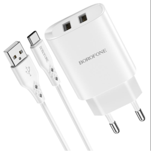 Cargador Lightning com 2Usb Borofone BN2 2.1A