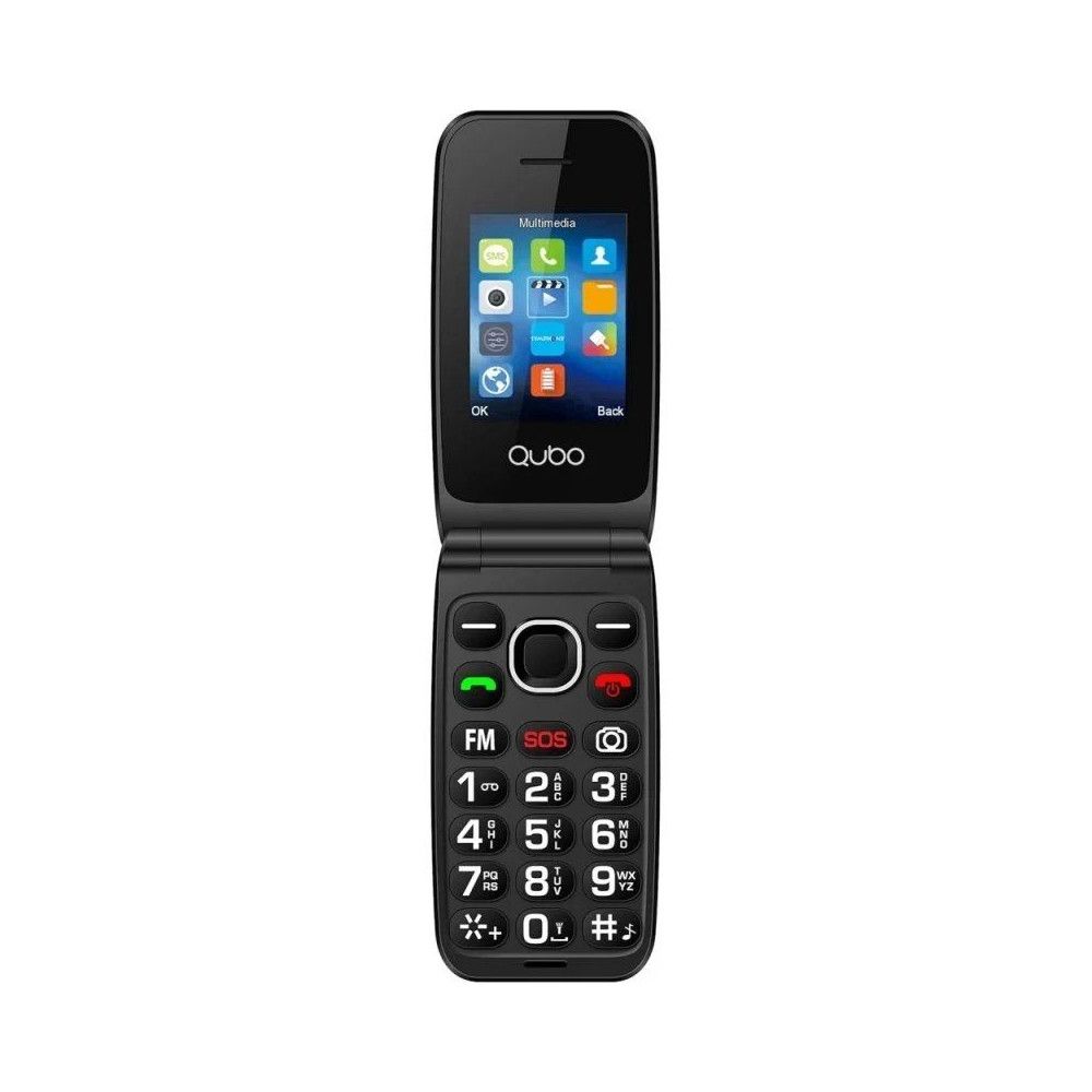 Teléfono móvil qubo neonw-sos para personas mayores/ negro