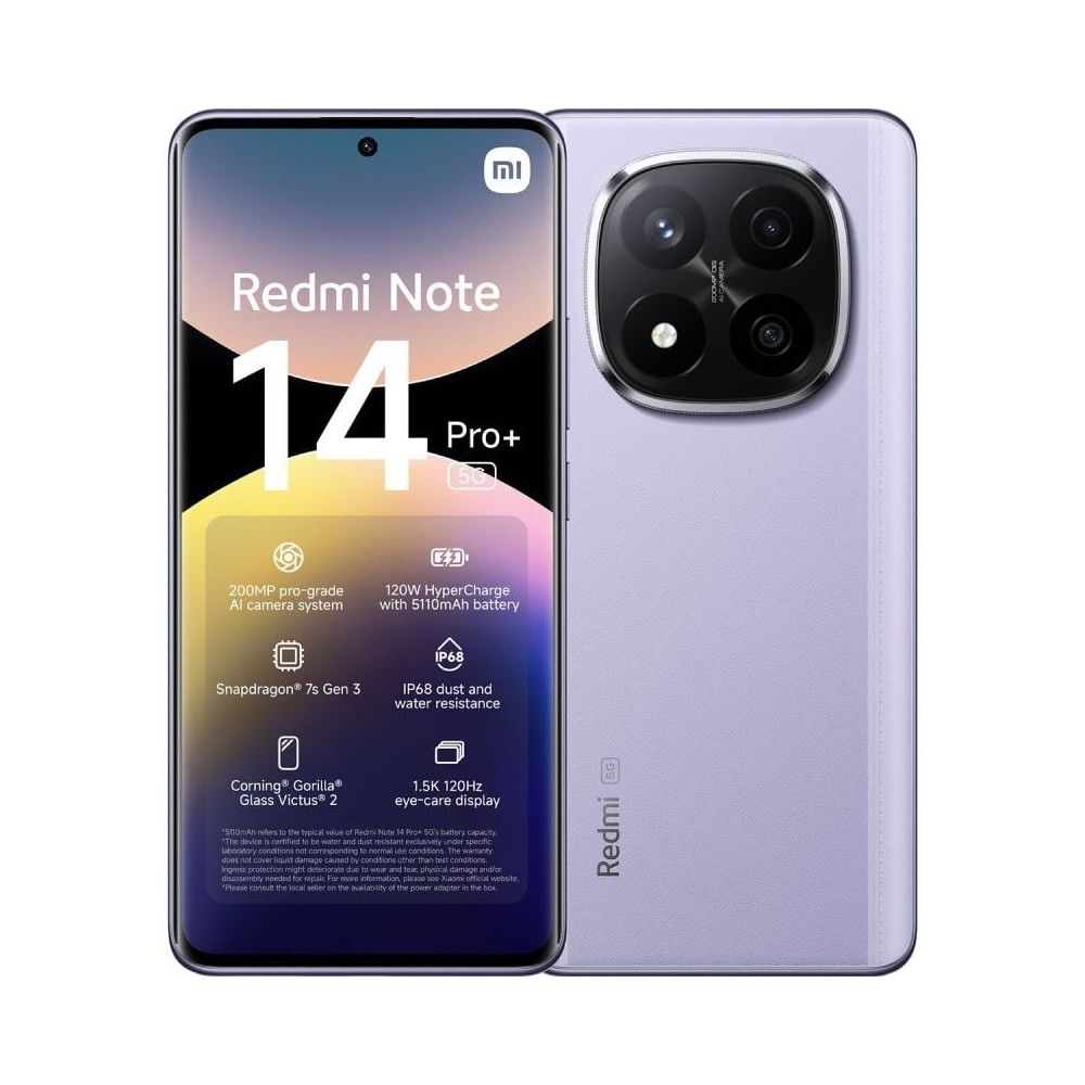 Smartphone xiaomi redmi note 14 pro+ 8gb/ 256gb/ 6.67'/ 5g/ púrpura