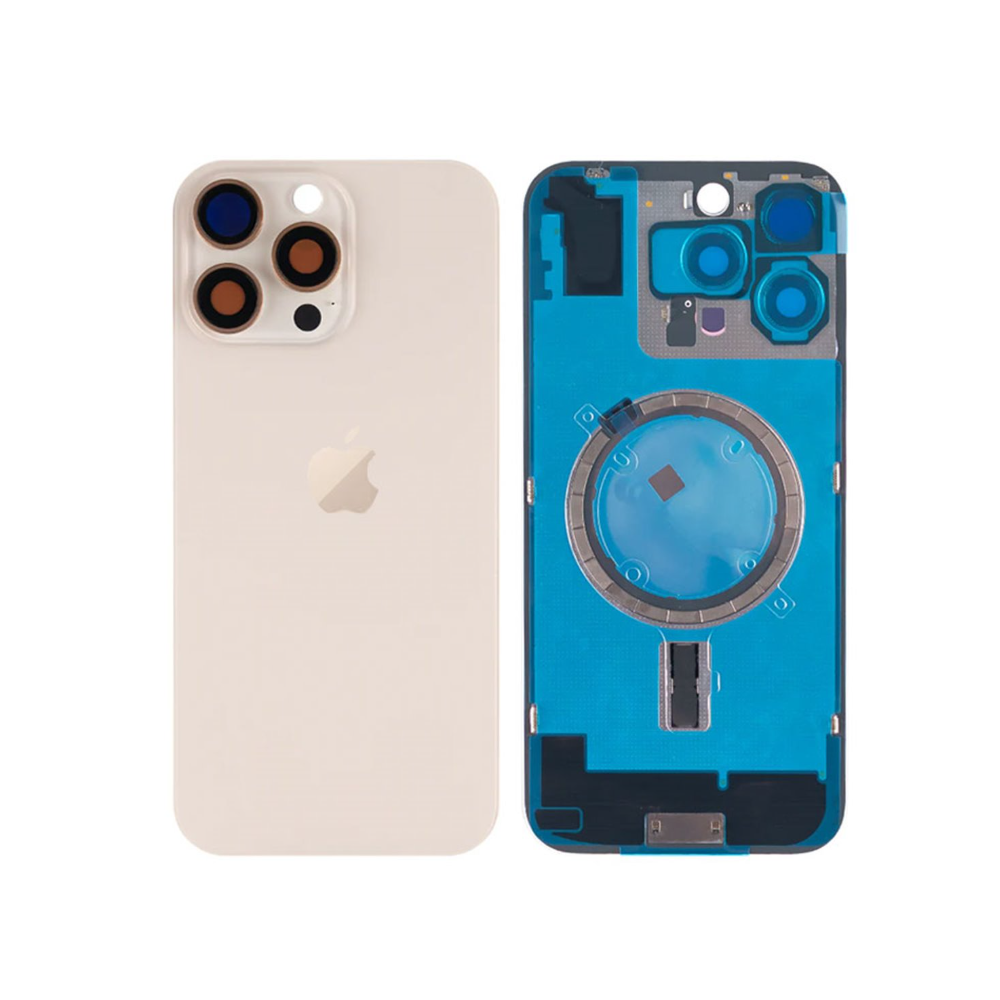 Tapa trasera para  iPhone 16 Pro Max Con Lente de Cámara  Titanio Desierto +Magsafe