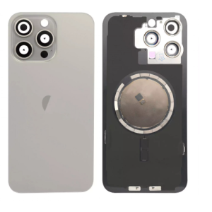Tapa trasera para  iPhone 16 Pro Max Con Lente de Cámara  Titanio Natural +Magsafe
