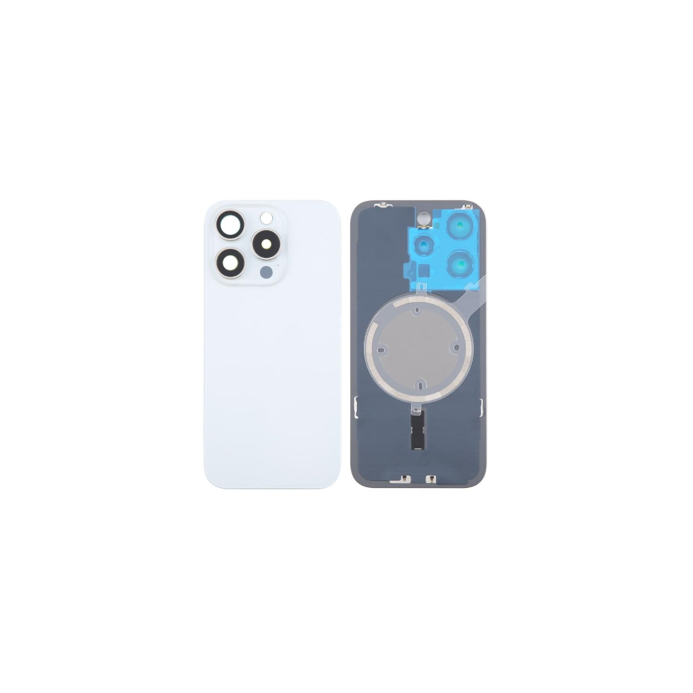 Tapa trasera para  iPhone 16 Pro Max Con Lente de Cámara Titanio Blanco +Magsafe