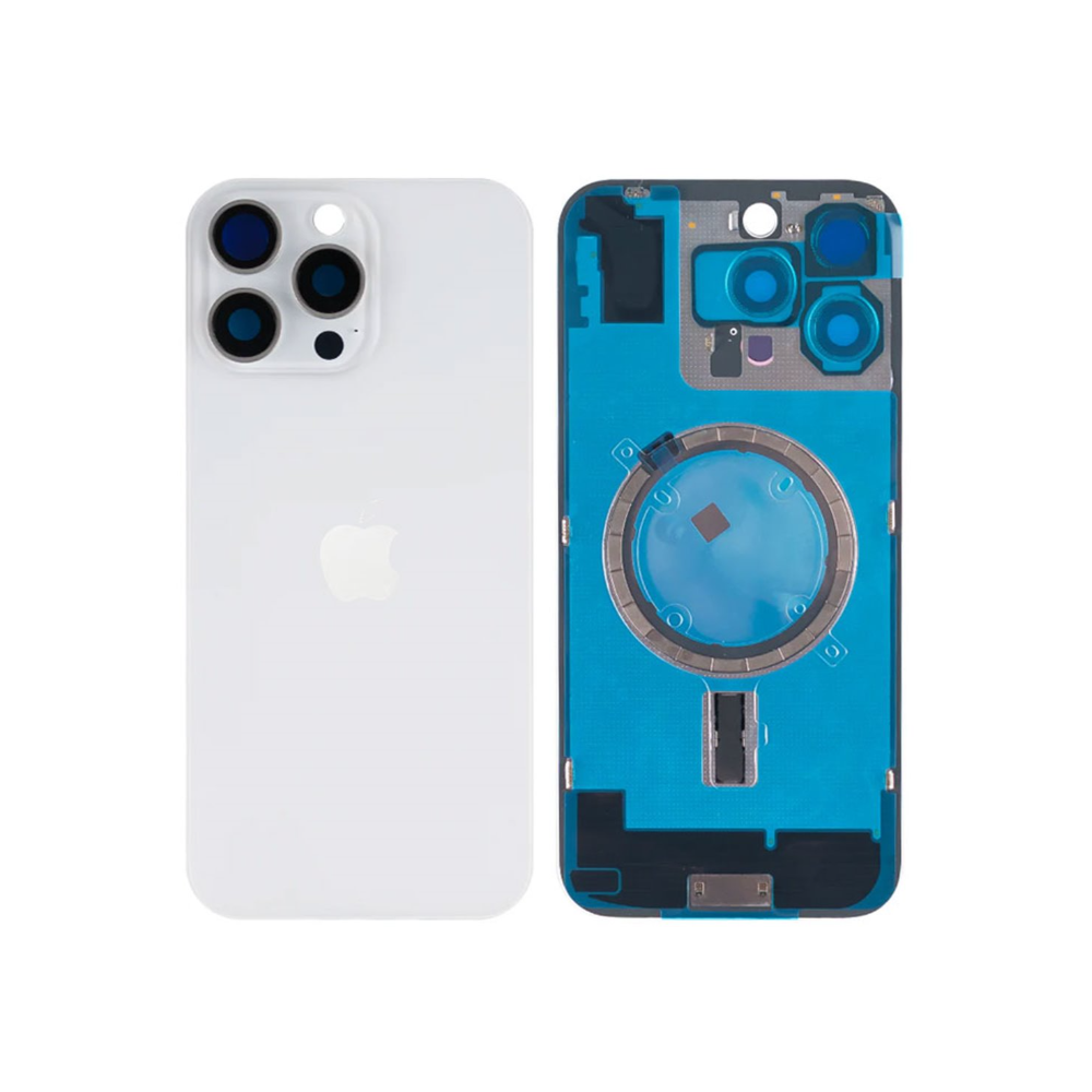 Tapa trasera para  iPhone 16 Pro Con Lente de Cámara Titanio Blanco +Magsafe