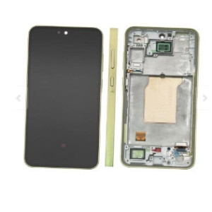 Pantalla para Samsung A35(A356) 5G Con Marco Amarillo (Original Service Pack)