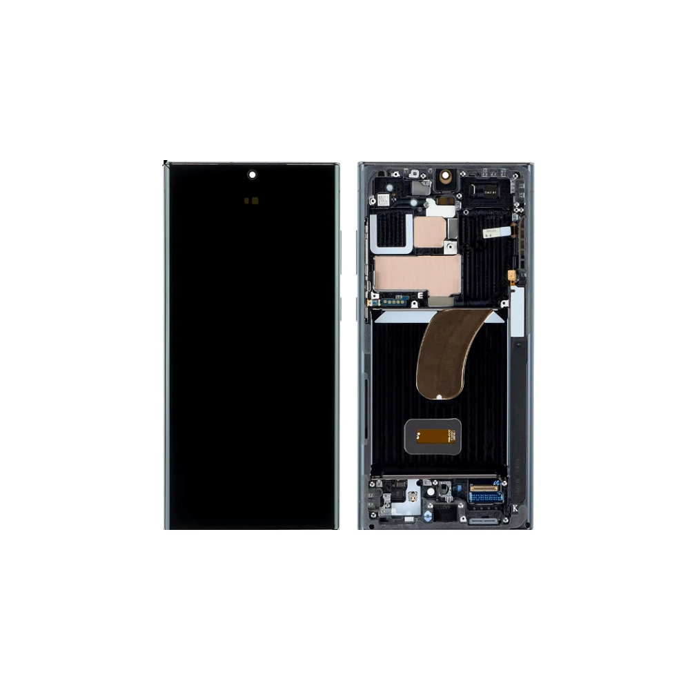Pantalla Samsung S23 Ultra/S918 Con Marco Gris (Original Service Pack)