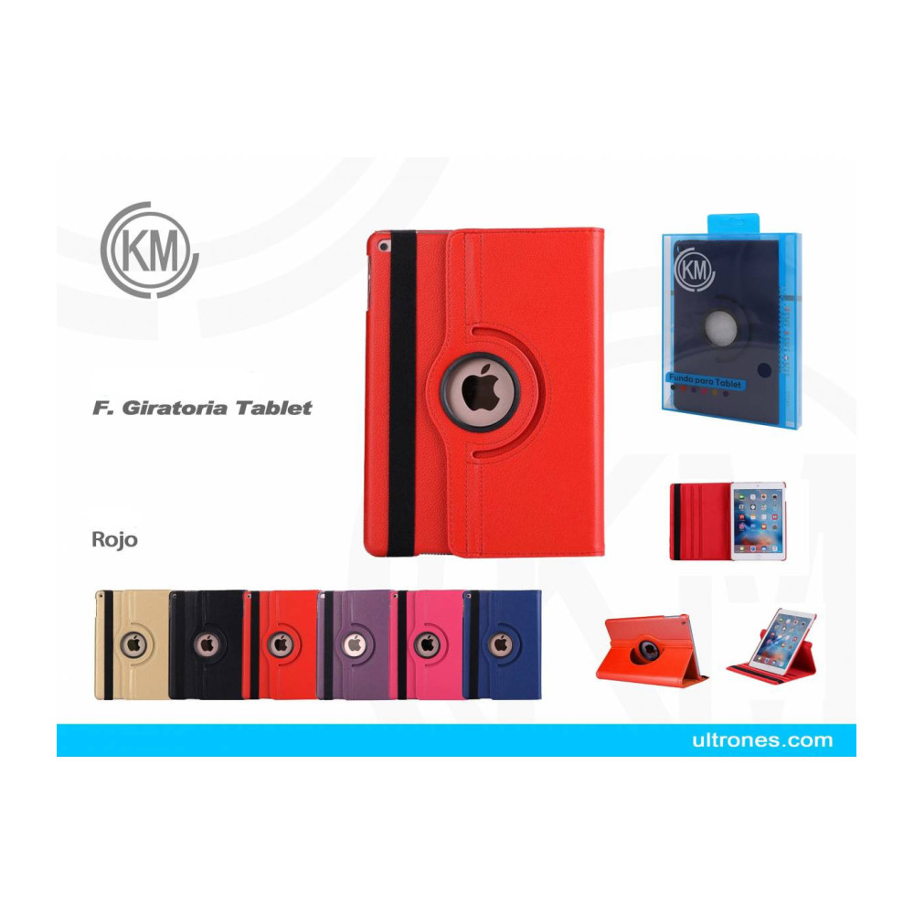 Funda Giratoria Tablet Para TAB A9  [Rojo]