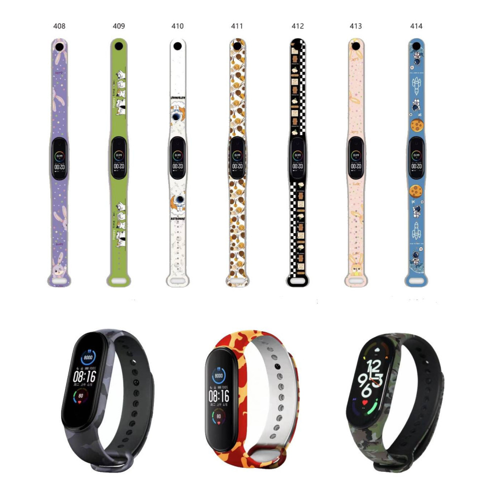 Pulsera Silicona Con Dibujo Para Mi Band 3/4 Mezclar Dibujo [410]