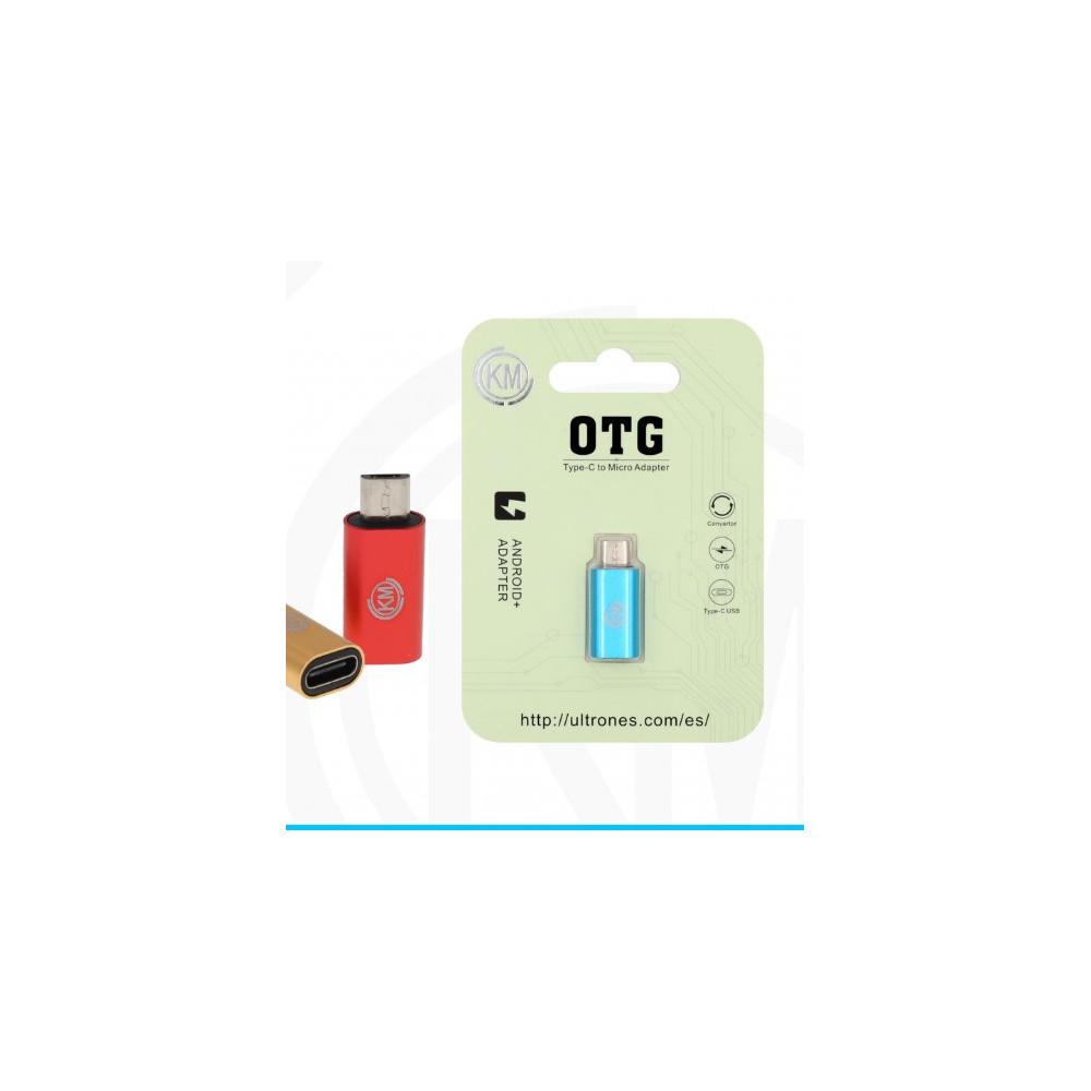 ADAPTADOR MICRO-USB MACHO A HEMBRA TYPE-C [KM-OT03] Rojo