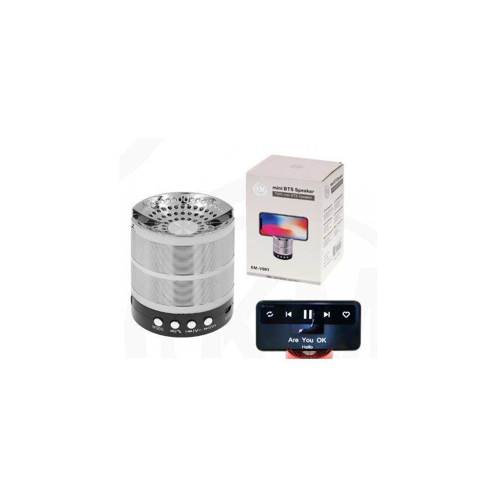 ALTAVOCES BLUETOOTH Plata [KM-V001]