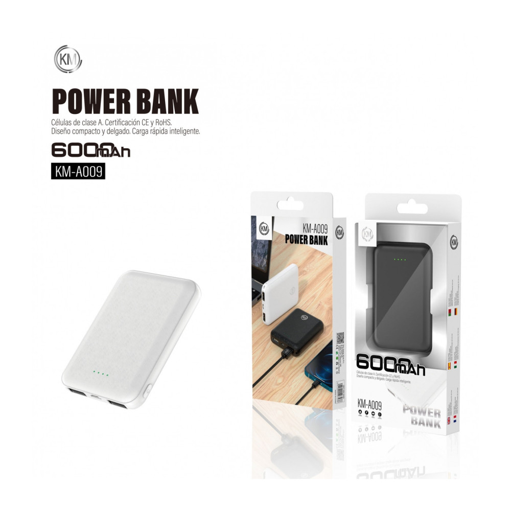 POWER BANK 6000mAh Negro [KM-A009]