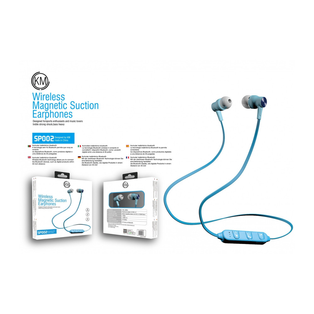 KM-SP002 AURICULARES BLUETOOTH DEPORTIVOS [AZUL]