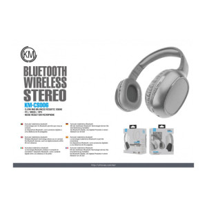 KM-CS006 AURICULARES BLUETOOTH DIADEMAS [GRIS]