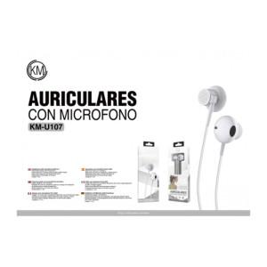 KM-U107 AURICULARES CABLE JACK 3.5MM [BLANCO]