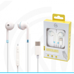 KM-U008 AURICULARES CABLE TYPE-C Azul(Funciona Para Version Vieja)