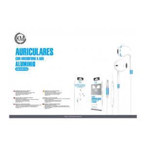 KM-OR104 AURICULARES CABLE JACK 3.5MM [AZUL]