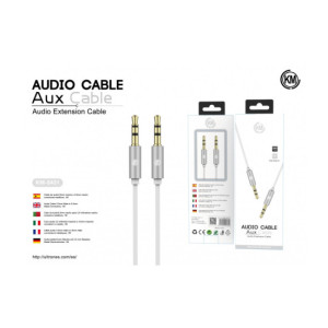 KM-8431 CABLE AUDIO JACK 3.5MM 3PIN MACHO A MACHO [BLANCO]
