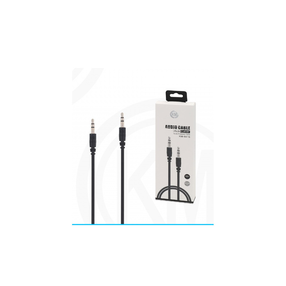 KM-8416 CABLE AUDIO JACK 3.5MM 3PIN MACHO A MACHO 2M [NEGRO]