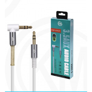 KM-8405 CABLE AUDIO JACK 3.5MM 3PIN MACHO A MACHO [BLANCO]