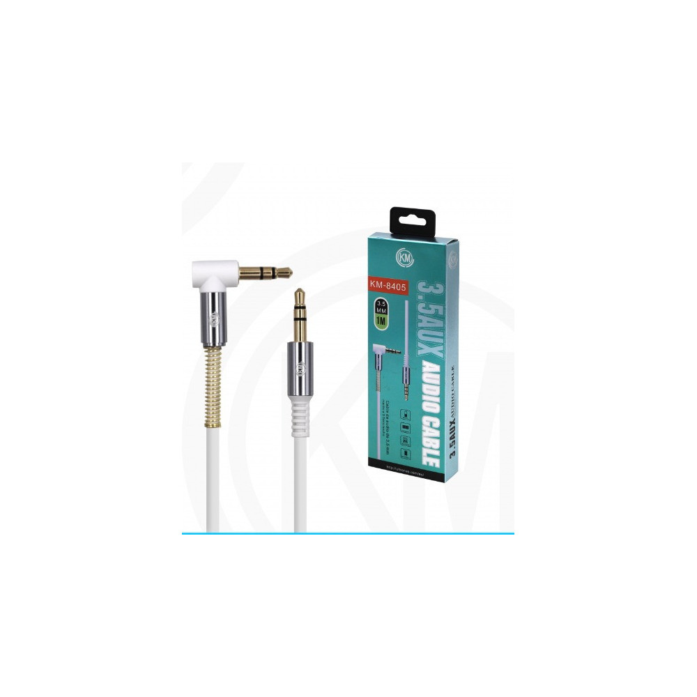KM-8405 CABLE AUDIO JACK 3.5MM 3PIN MACHO A MACHO [BLANCO]