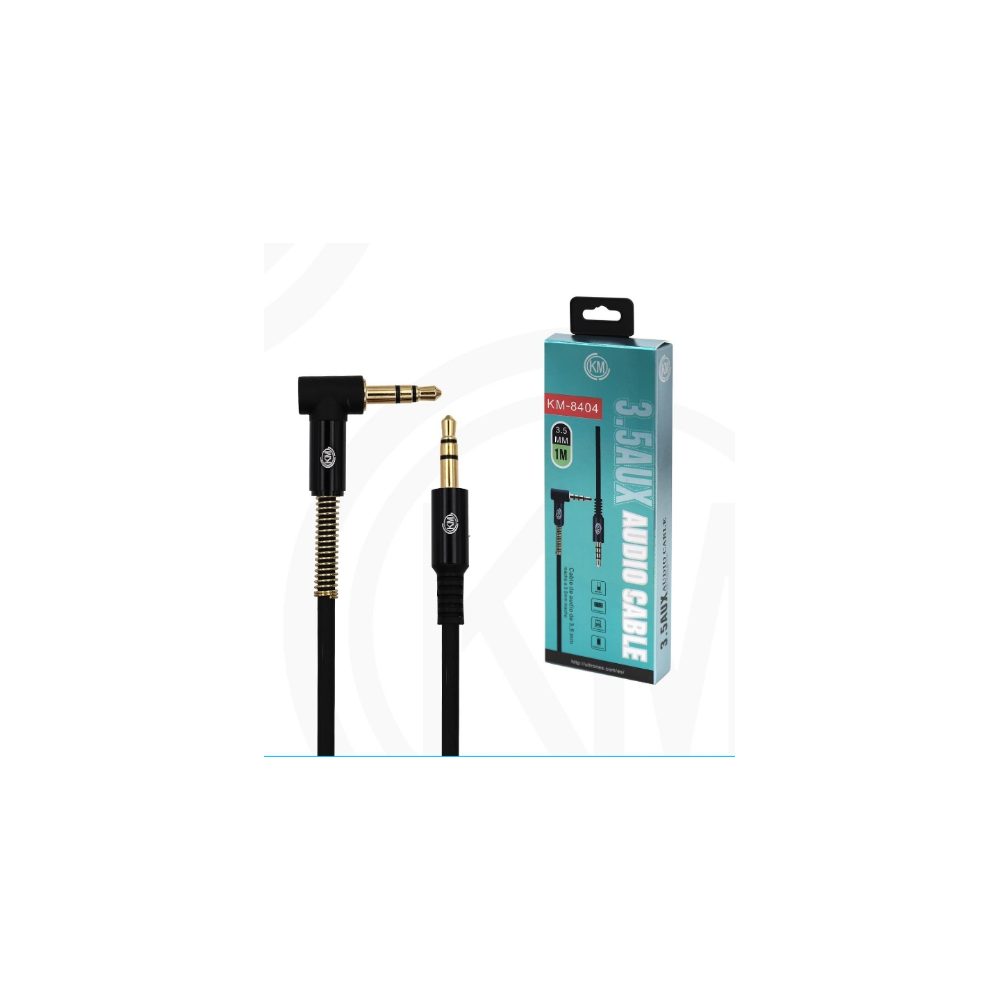 KM-8404 CABLE AUDIO JACK 3.5MM 3PIN MACHO A MACHO [NEGRO]