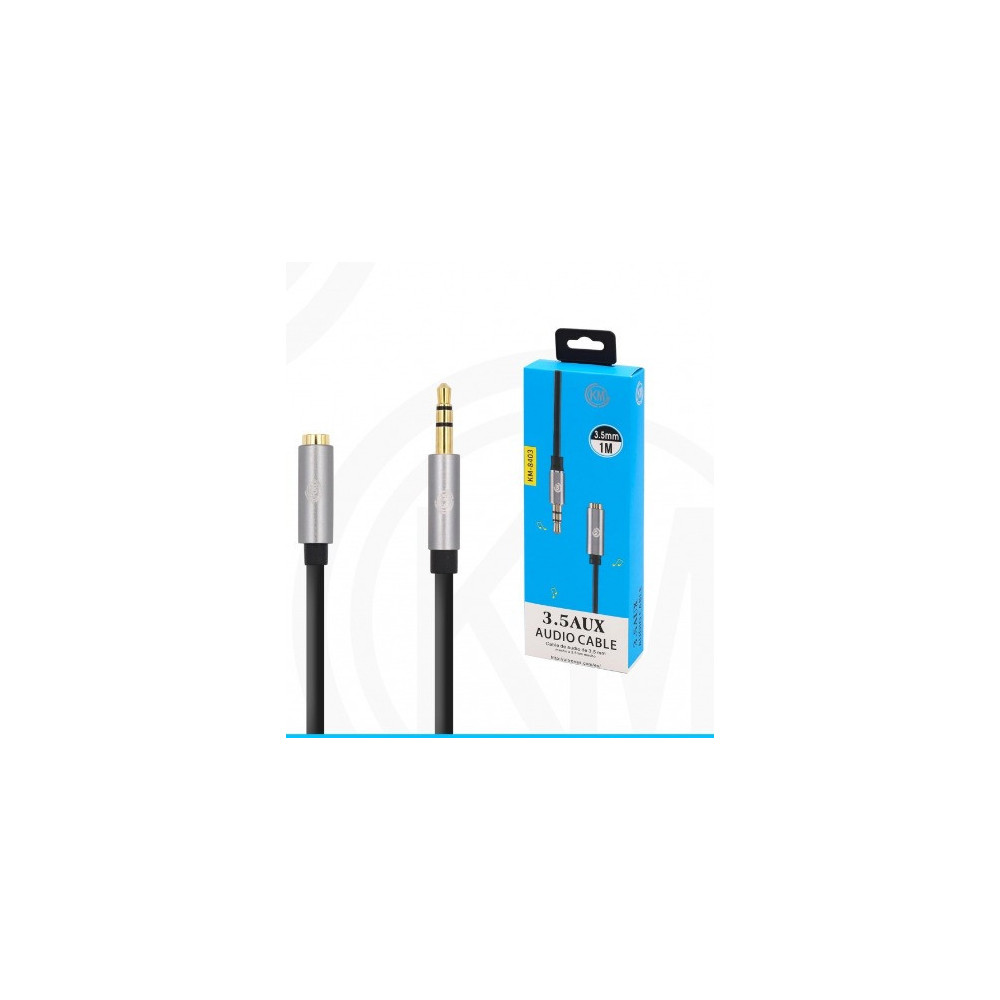 KM-8403 CABLE AUDIO JACK 3.5MM 3PIN MACHO A HEMBRA 1M