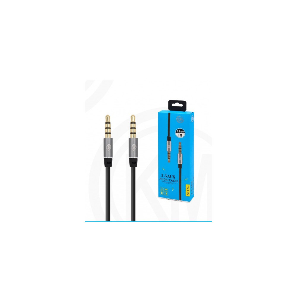 KM-8401 CABLE AUDIO JACK 3.5MM 4PIN MACHO A MACHO 1M