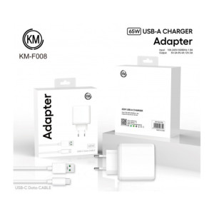 KM-F008 CARGADOR PARED 65W CABLE TYPE-C SOLO PARA OPPO