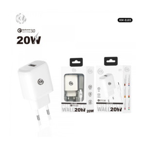 KM-8185 CARGADOR PARED 20W CABLE TYPE-C