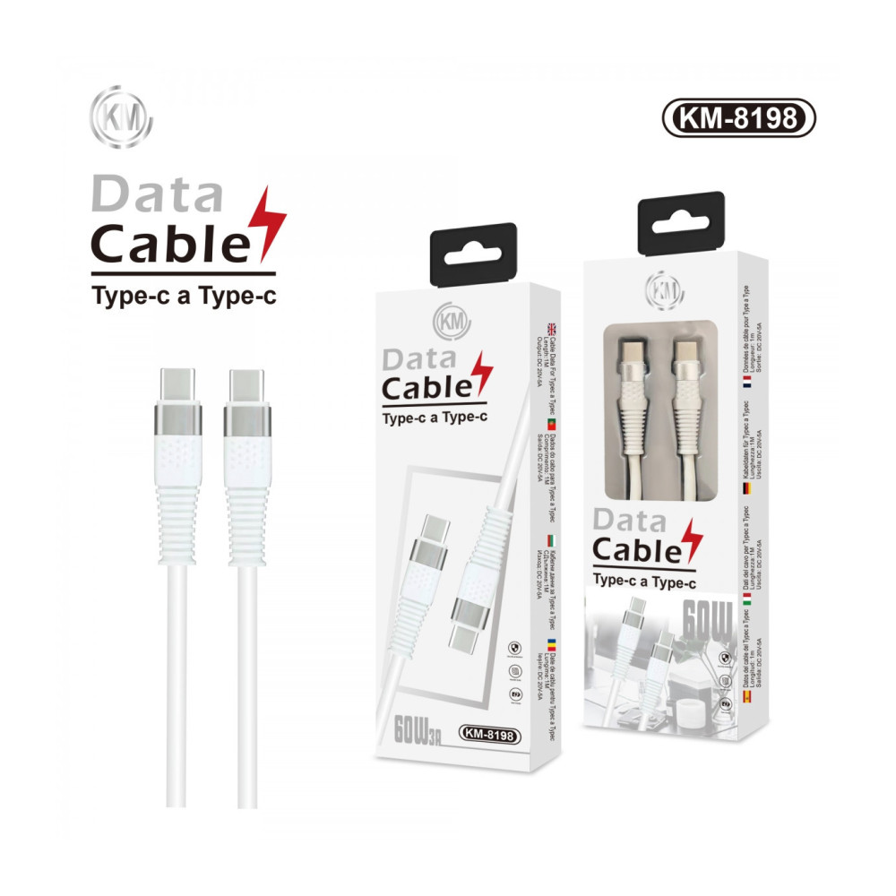 KM-8198 CABLE 60W TYPE-C A TYPE-C