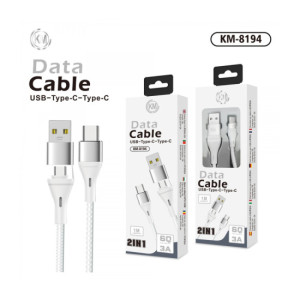 KM-8194 CABLE 2-IN-1 USB/TYPE-C A TYPE-C [BLANCO]