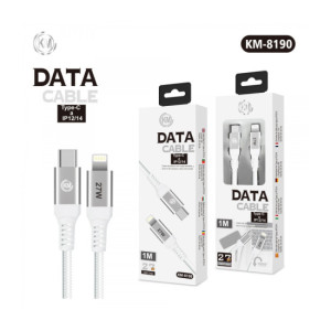 KM-8190 CABLE 27W TYPE-C A LIGHTNING [BLANCO]