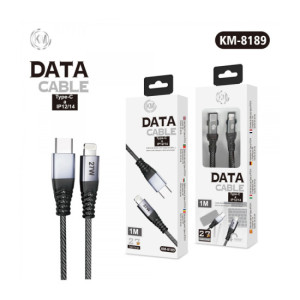 KM-8189 CABLE 27W TYPE-C A LIGHTNING [NEGRO]