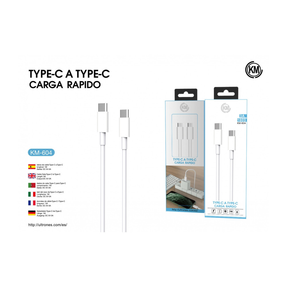 KM-604 CABLE TYPE-C A TYPE-C 3A