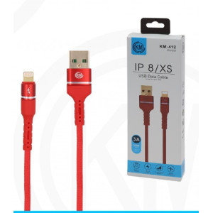 KM-412 CABLE LIGHTNING ALUMINIO TRENZADO [ROJO]