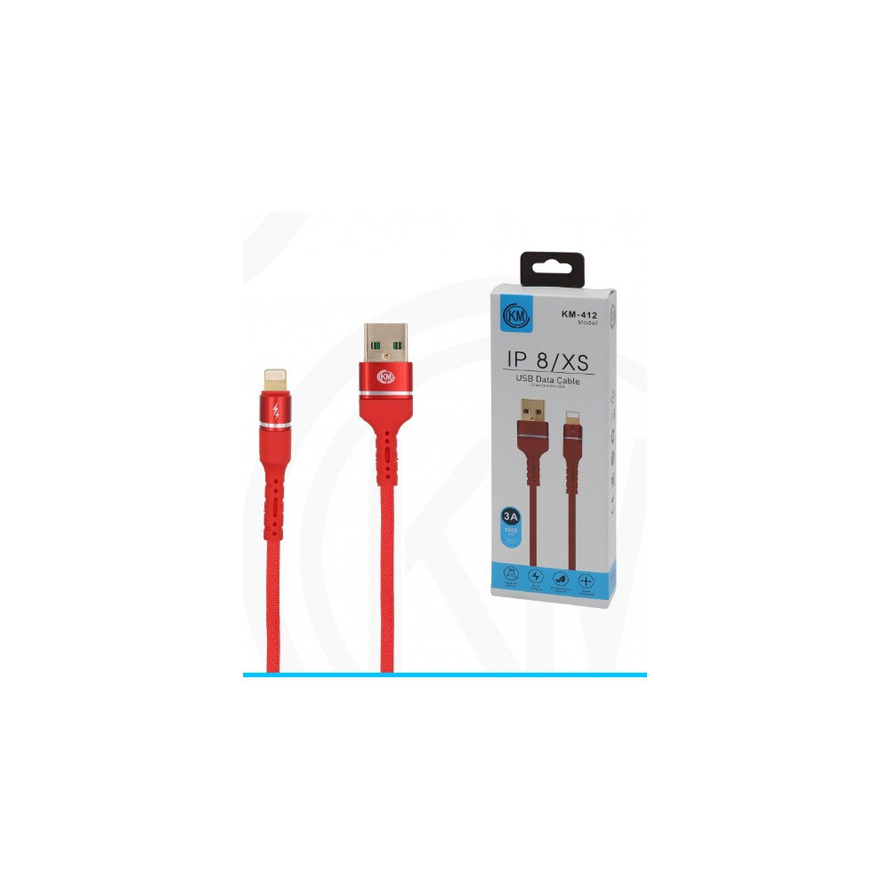 KM-412 CABLE LIGHTNING ALUMINIO TRENZADO [ROJO]