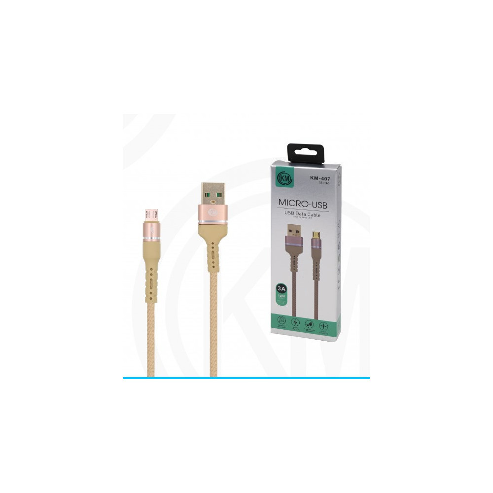 KM-407 CABLE MICRO-USB ALUMINIO TRENZADO [DORADO]