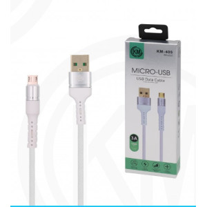KM-405 CABLE MICRO-USB ALUMINIO TRENZADO [BLANCO]