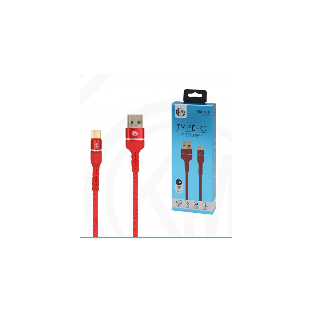 KM-404 CABLE TYPE-C ALUMINIO TRENZADO [ROJO]